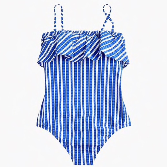 🥳Host Pick!🥳 Last One! J. Crew Ruffled Bandeau One-Piece Swimsuit - Picture 5 of 7